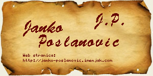 Janko Poslanović vizit kartica